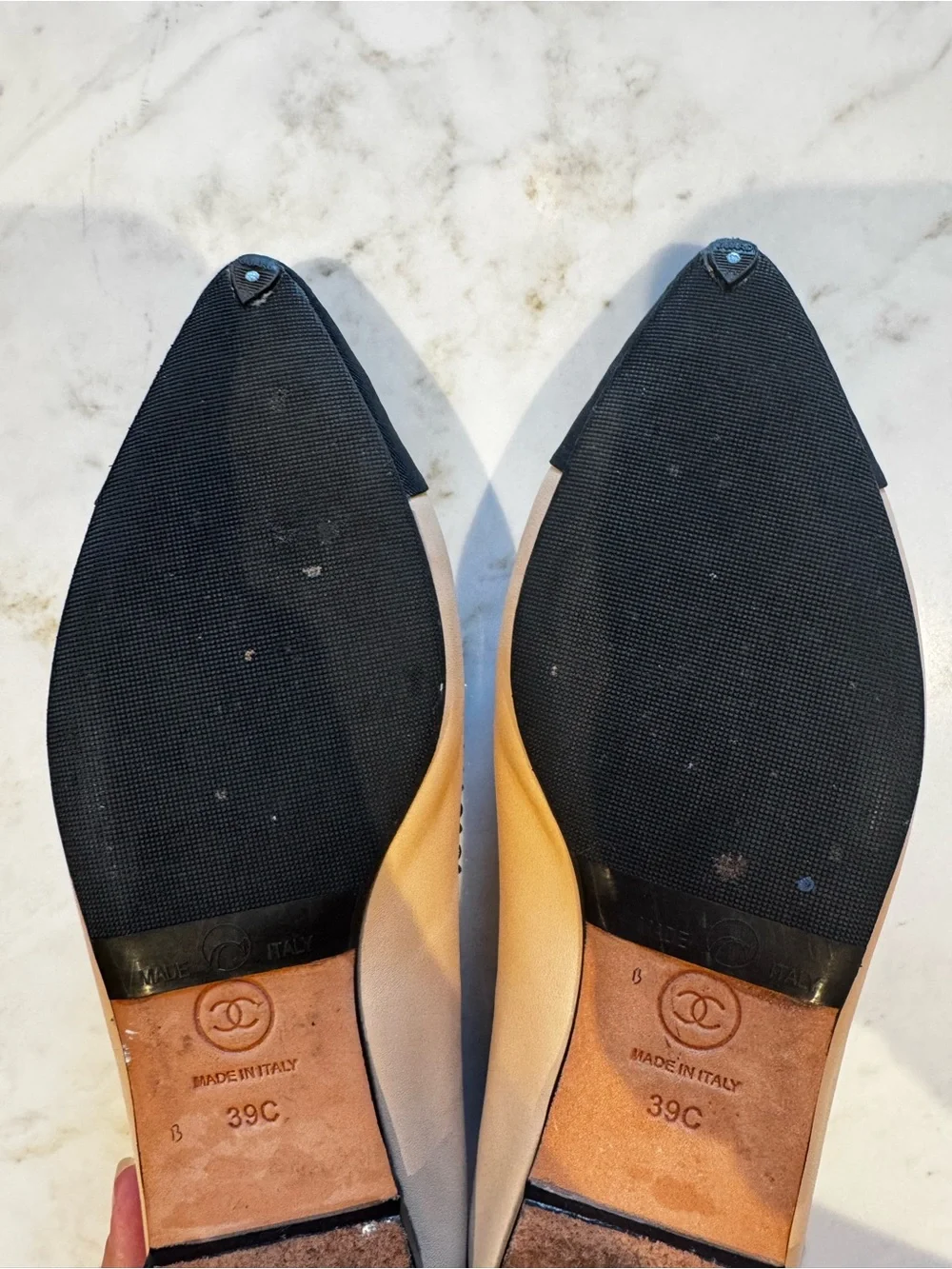 Chanel 2020 Chain Trim CC Logo Ballet Flats